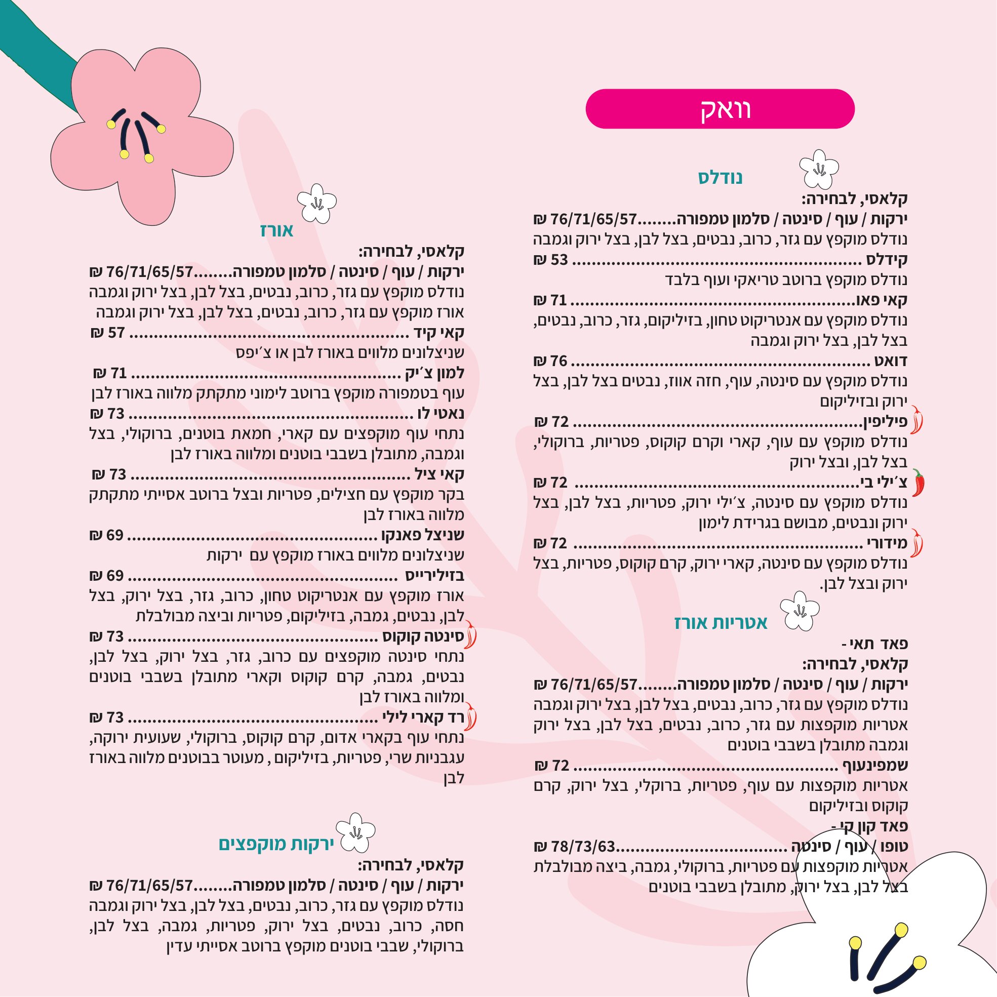 תפריט המסעדה 7